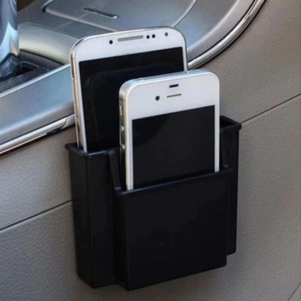 

SEKINEW New Multifunctional Car Cell Phone Holder Black Mobile Phone Charge Box Holder Pocket Organizer Car Seat Bag Storage