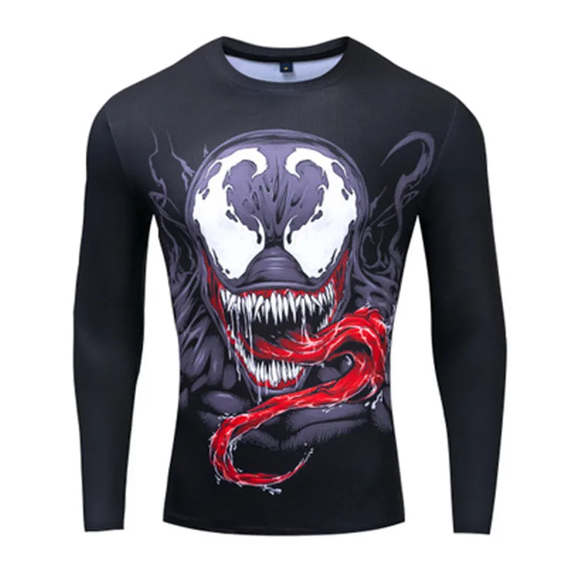 Новое поступление фильм Marvel venom/Бэтмен/Капитан Америка футболка для мужчин и женщин с 3d принтом модные обтягивающие с длинным рукавом рубашки