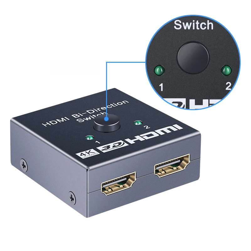 Двунаправленный HDMI-разветвитель Zeadow 1 в 2 выхода/2 входа выход поддерживает 4K 3D 1080P