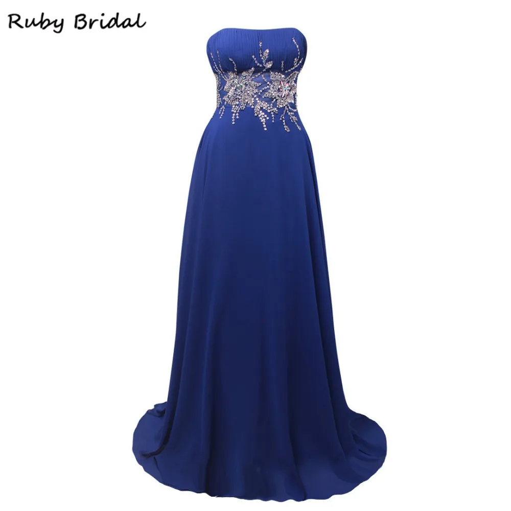 Ruby Bridal Vestido De Festa длинное вечернее платье трапециевидной формы королевское синее