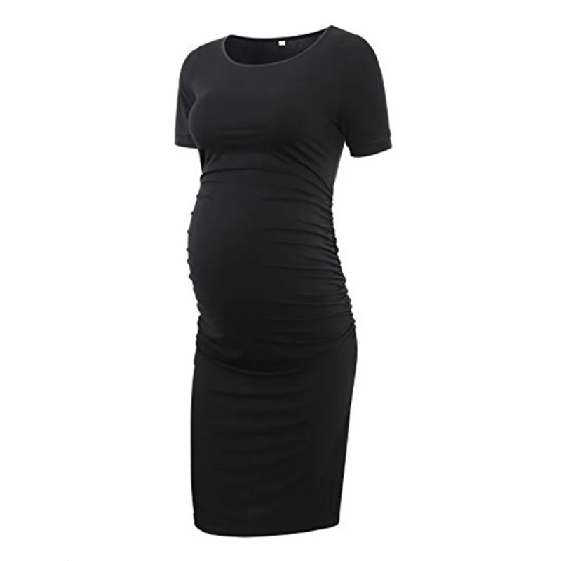 2019 горячая Распродажа платье для беременных с короткими рукавами круглым