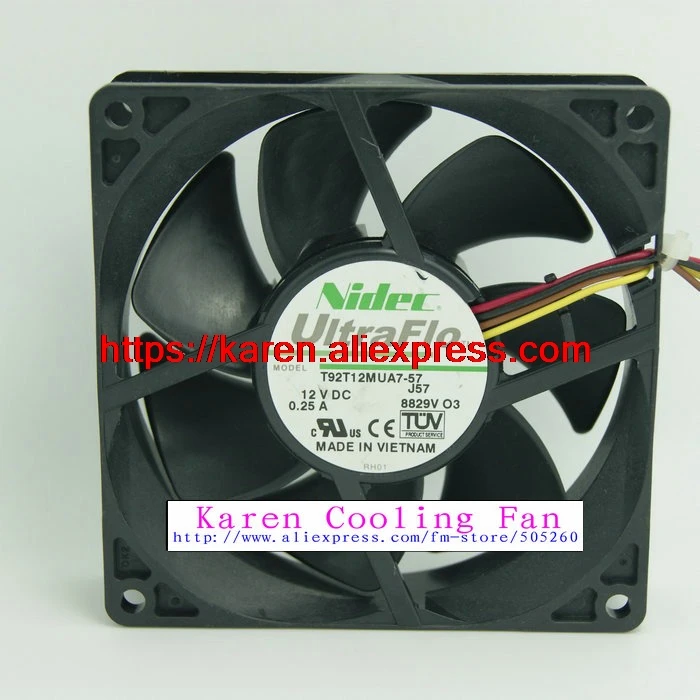 

FREE SHIPPING NIDEC 9cm T92T12MUA7-57 9225 0.25a silent cooling fan