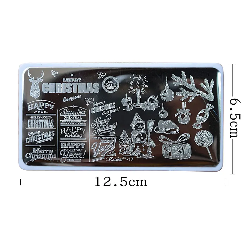 

Christams&Halloween 1 Sheets Nail Rectangle Stamping Template Lace Flower Geometrical Manicure DIY Nail Art Stamping Image Plate