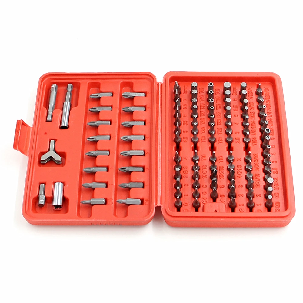 

Fixmee 100pcs/set Bits Set Sturdy Chrome Vanadium Steel Screwdriver bit Head Set Professional 1/4'' Hex Bit Set with Case