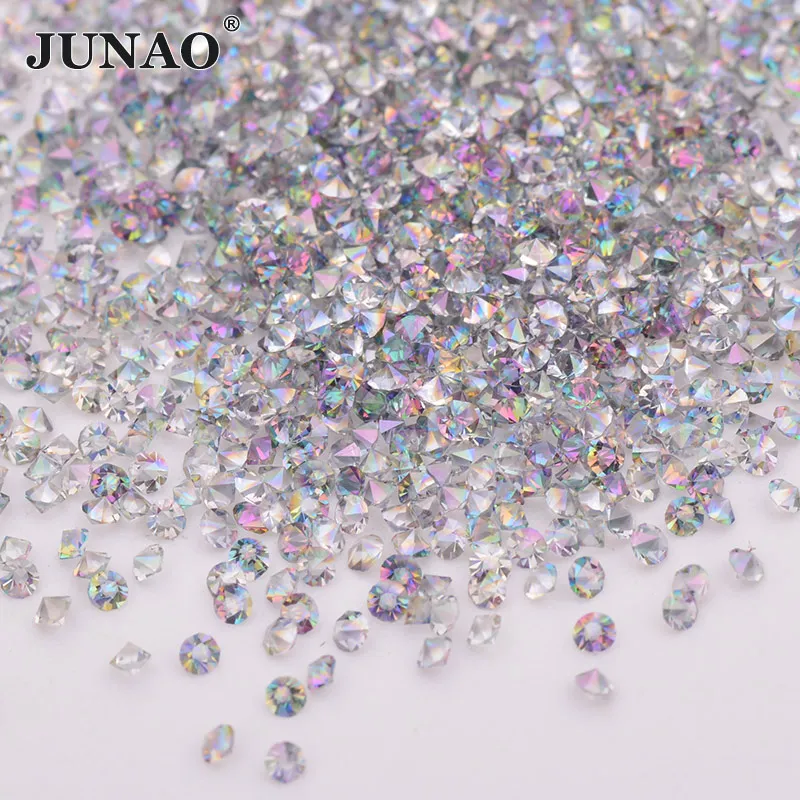 Transparent Purple JUNAO 1,2 мм прозрачные AB Мини стеклянные стразы маленькие украшения для ногтей микро Стразы наклейки Крошечные Хрустальные Камни DIY поделки - Цвет: Transparent Purple