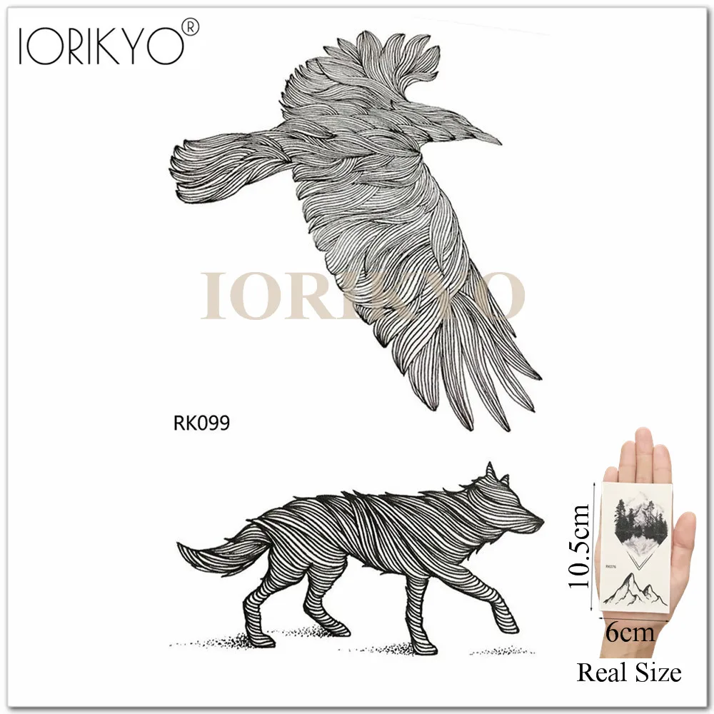 Горячая новинка геометрические черные татуировки наклейки Totem ELK Arm Art временная