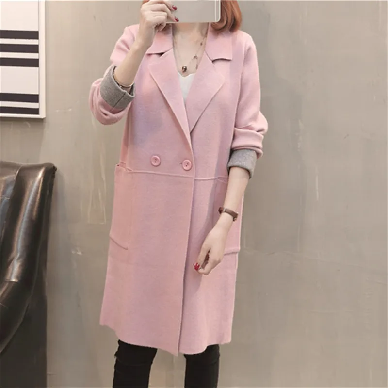 Neploe 2019 New Autumn Solid Cardigan Turn-down Collar Long Sleeve Sueter Pockets Button Korean Fashion Women Sweater 67868 |