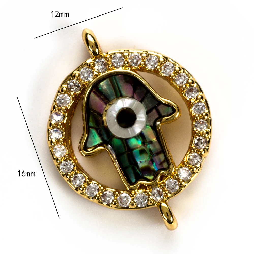 Медные Подвески Lucky Eye в виде Хамса ракушки кубические циркониевые для