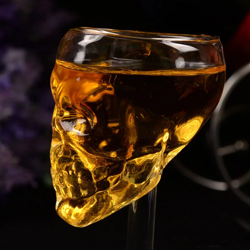

2pcs/lot 150ml Mini Interesting Halloween skull wine glass Beer Glass mug goblet Wine Glass vaso my bootle copo Goblet