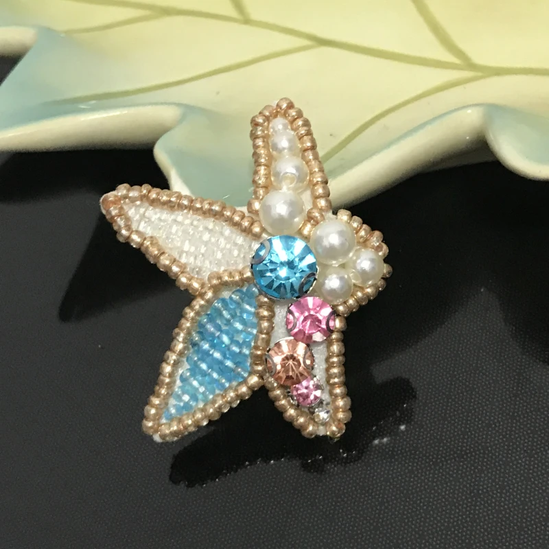 1 шт. 3D Ручная работа морская раковина вышитый бисером патчи для одежды сумка