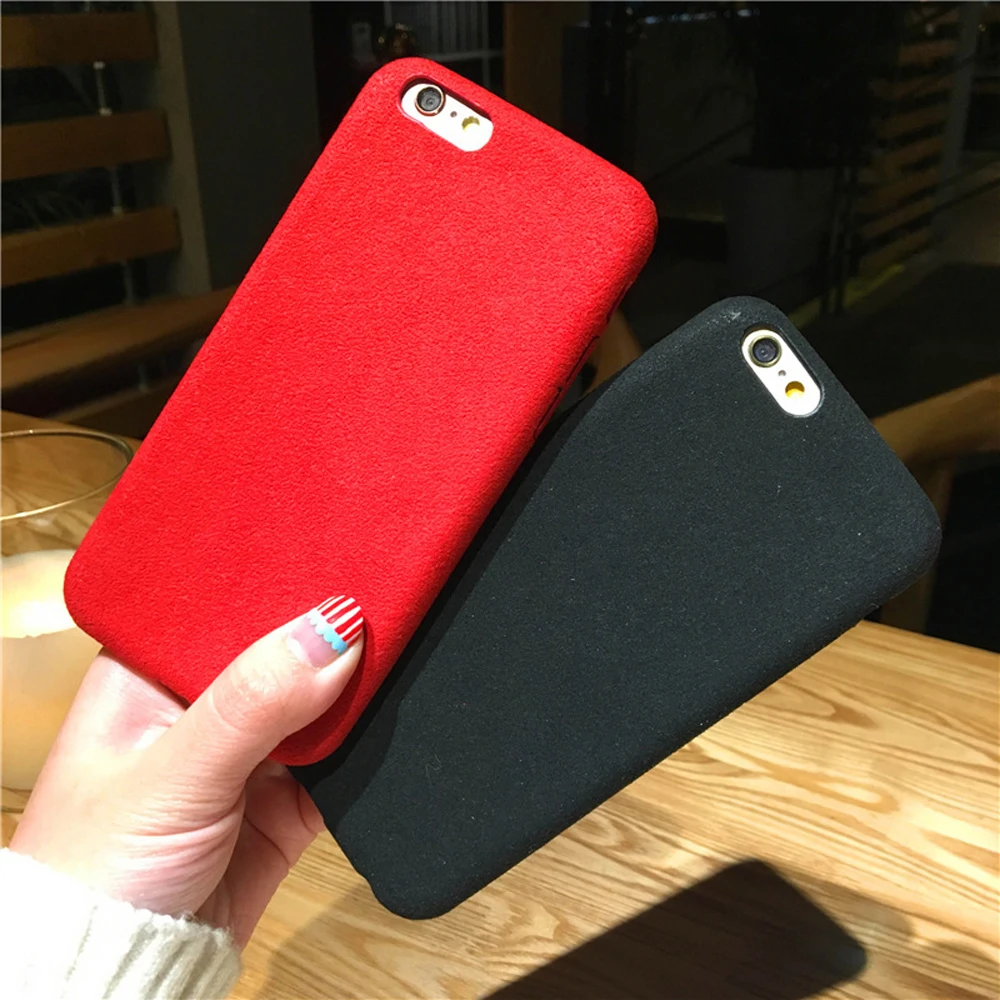 Eqvvol Microfiber Plush Fabrics Phone Case For Apple iPhone X 8 7 6 6S Plus Cases Fashion Warm Soft Color Back Cover Capa |
