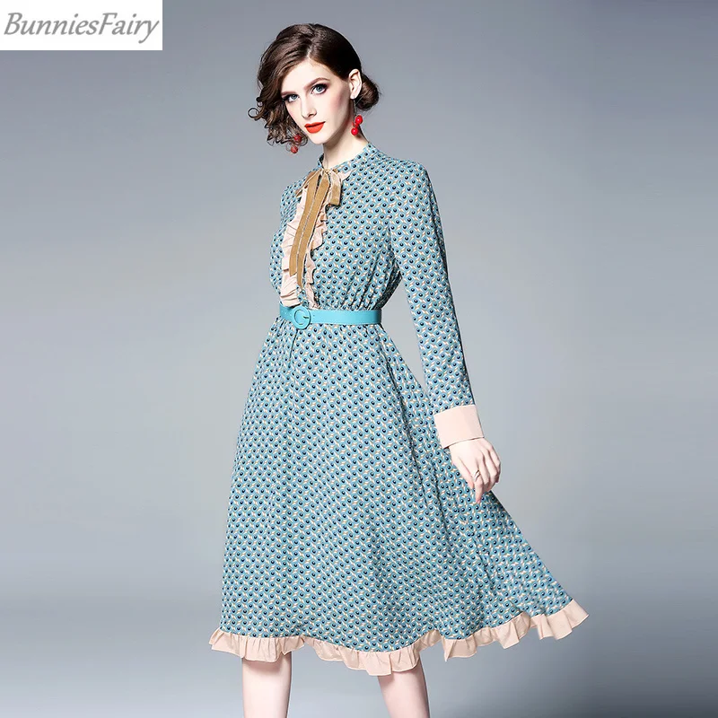 BunniesFairy 2019 сезон: весна–лето Для женщин Винтаж ретро синий лоскутное