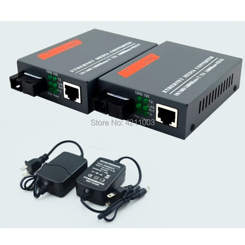 1 Pair switch fiber optic media converter HTB-GS-03 A/B Gigabit Fiber Optical 1000Mbps 20KM SM Single SC Port | Мобильные телефоны