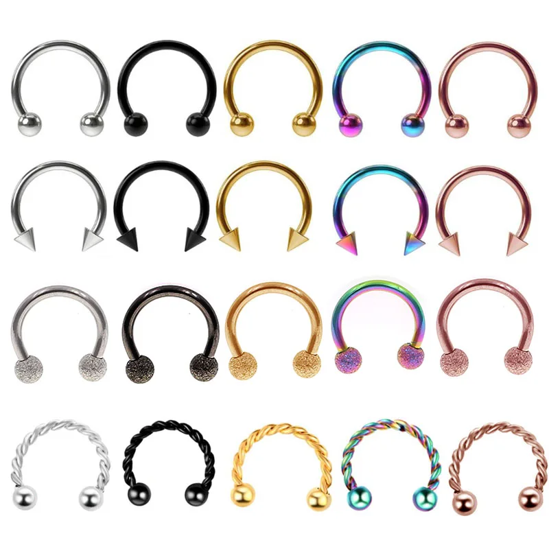 1 шт. 4styles1. 26/8/10/12 мм модная подкова поддельное кольцо для носа с клипсой BCR