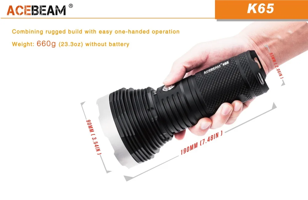 Acebeam K65 ручной фонарь CREE XHP70.2 de moed светодиодный Макс 6200 люмен 257000cd расстояние луча