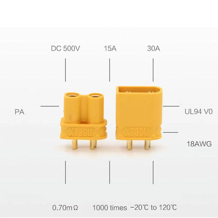 Штепсельная Вилка XT30UPB XT30 UPB 2 мм штепсельная вилка для аккумулятора RC lipo скидка 20%
