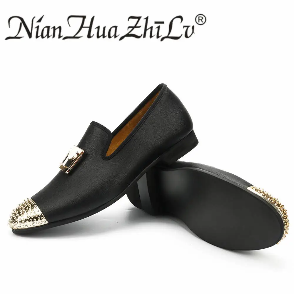 Men's Handmade White Leather Loafers with Gold Buckle - Casual, Fashion, Wedding, and Party Dress Shoes image 6