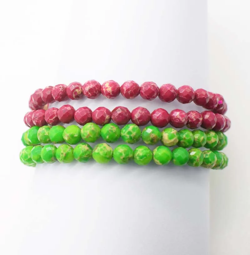 Браслет из нефрита Круглые красные фиолетовые зеленые 6 мм 7 5 дюйма | Украшения и