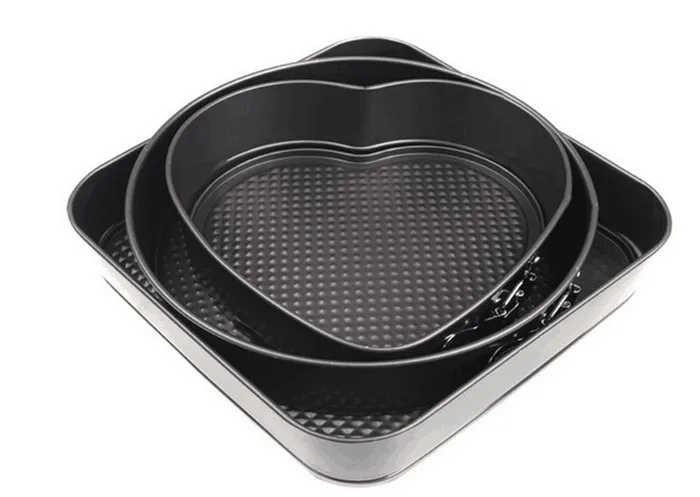 3 шт./лот форма для торта из углеродистой стали круглая квадратная в форме сердца