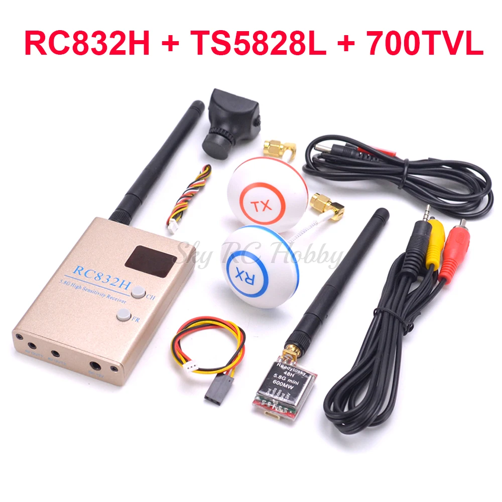 RC832H RC832 5 8G 600mw Receiver + TS5828S 600mW 48CH миниатюрный FPV передатчик с цифровым дисплеем 700TVL 2