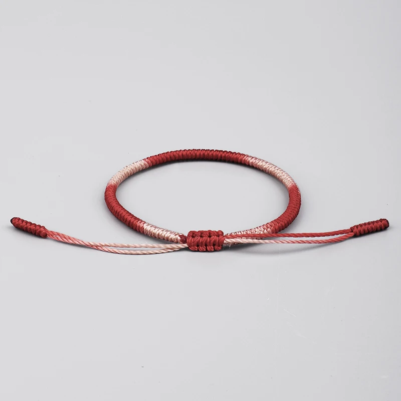 Lucky Rope браслет тибетский буддийский ручной работы градиент цвета узлов для