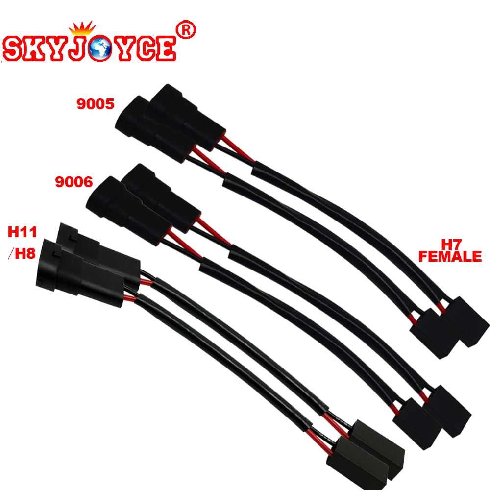 Гнездовой разъем SKYJOYCE 1 пара гнездовой H7 male H11/9005/9006 HB4 H11 H8 hb3 релейный coonector провод