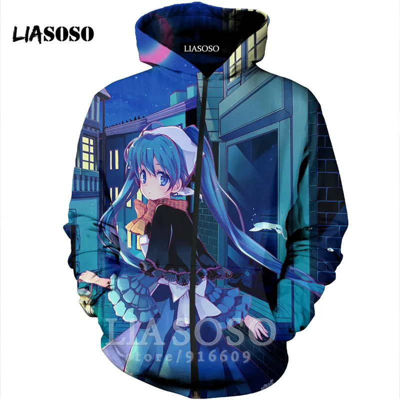 18 Забавные 3D принт унисекс аниме VOCALOID Hatsune Толстовка Miku мяч homme Толстовка Топ Harajuku рубашка на молнии толстовки рок hoodieE594 - Цвет: 18