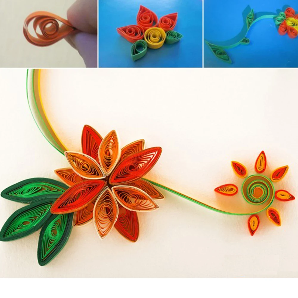 3d quiling papier в крафт-бумаге DIY рулон материалы для бумажного моделирования декоративный набор инструментов ручной прокатки полосы Павлин украшения дома