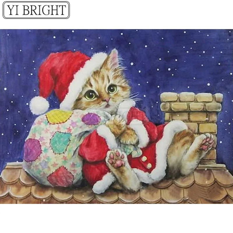 Алмазная вышивка животные вечерние DIY бриллиантовый рисунок Рождество камни в