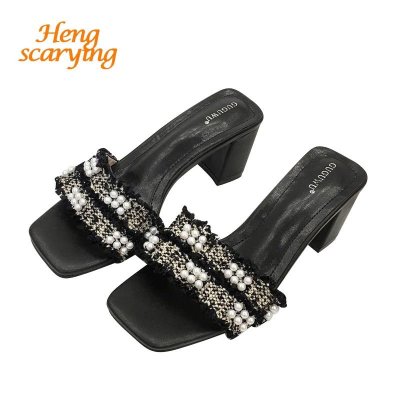 2019 г. новые модные летние женские босоножки черного и белого цвета дизайнерские