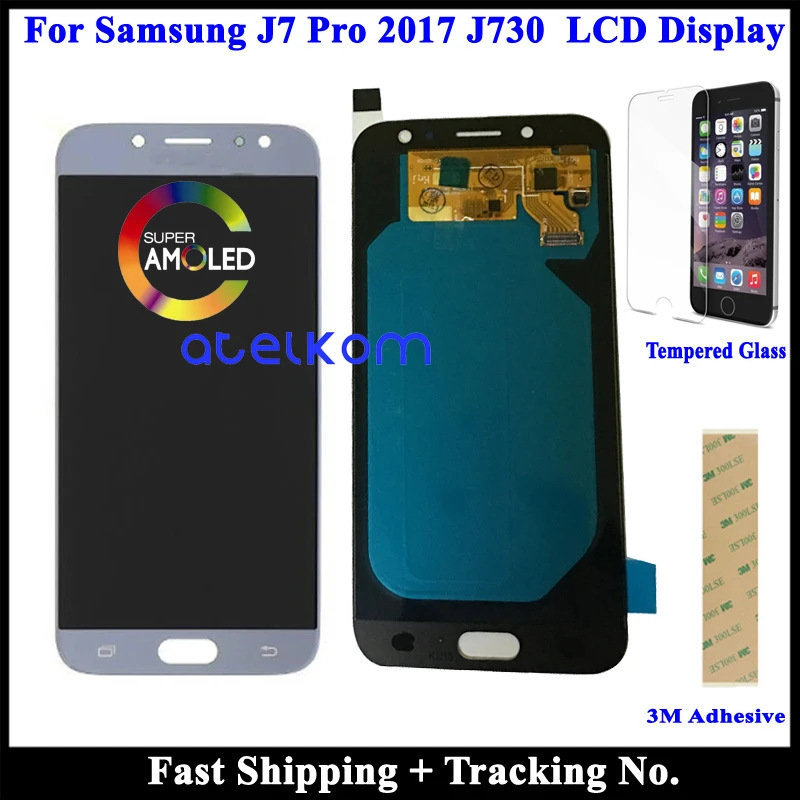 ЖК дисплей AMOLED для SAMSUNG J7 pro 2017 J730 сенсорный дигитайзер в сборе|screen touch|display amoledlcd