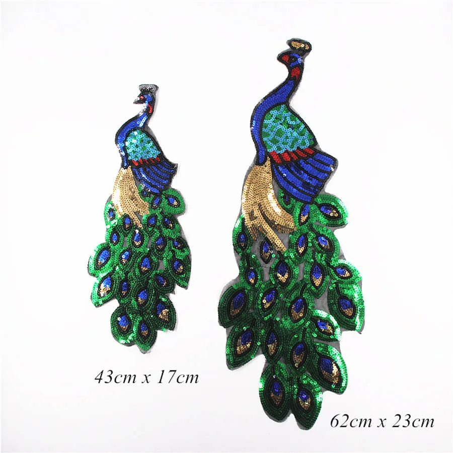Пайетки с павлином вышитые перья патчи наклейки для одежды сумка Приклеивание
