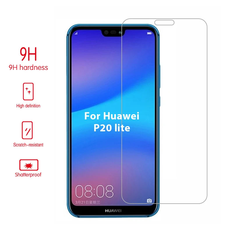 Шт. 2 шт. закаленное стекло для Huawei p20 lite Защитная пленка экрана 9h 2.5D телефон на