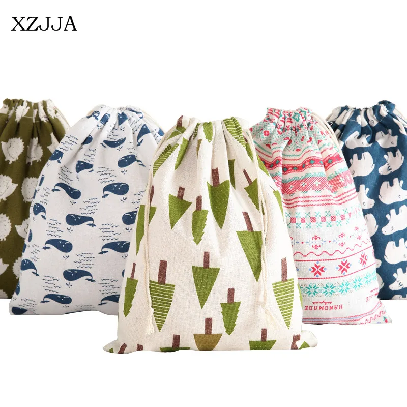 XZJJA 3 шт./компл. печать Drawstring сумка для хранения Портативный Путешествия костюмы