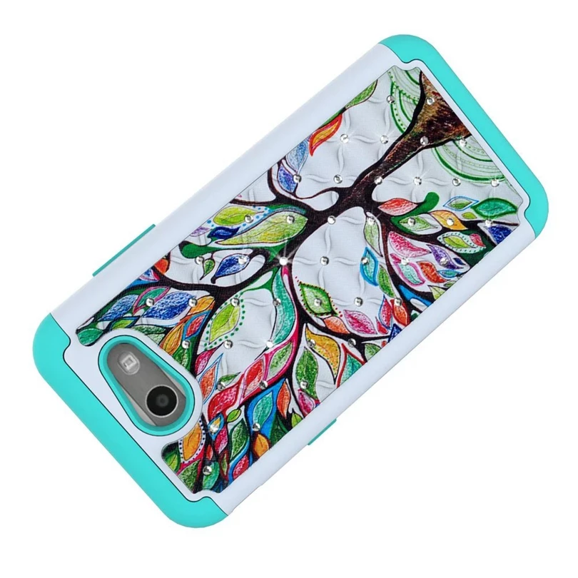 For 2017 Samsung Galaxy J3 Prime Spot Drill Painting Soft Silicone + PC 2 in 1 Material Armor Protective Case Cover J327P |