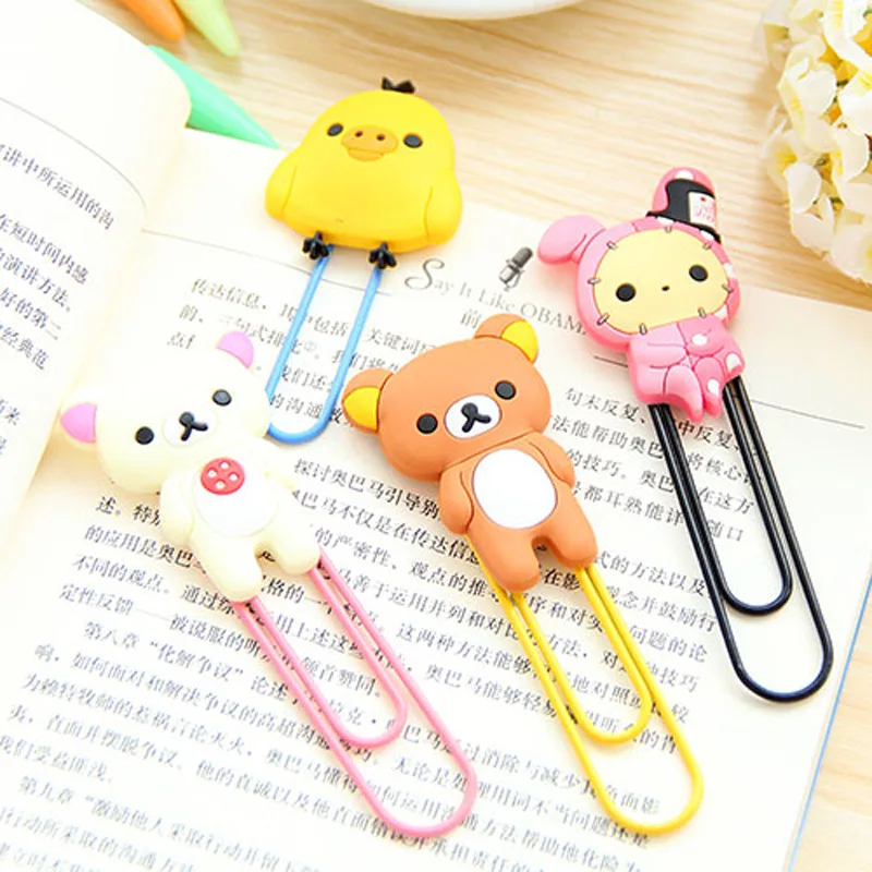 1 шт. милый мультфильм Kawaii Rilakkuma серия зажимы для закладок бумаг визитница