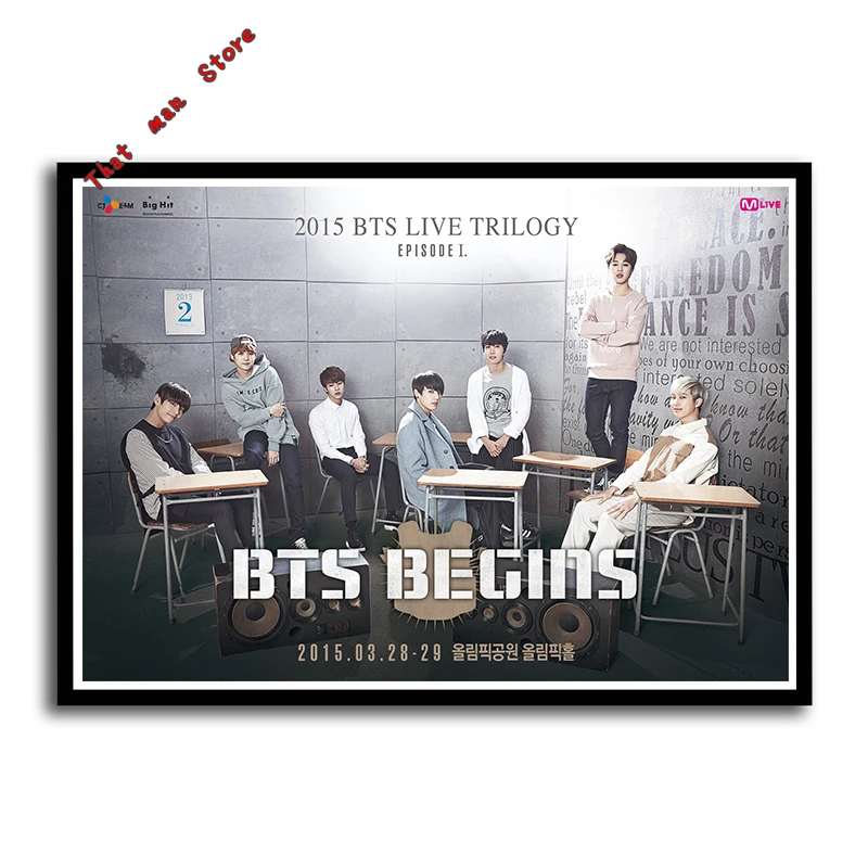 Kpop bangtan Плакаты для мальчиков наклейки на стену белая бумага принты украшение дома искусство подарок - Цвет: Темно-серый