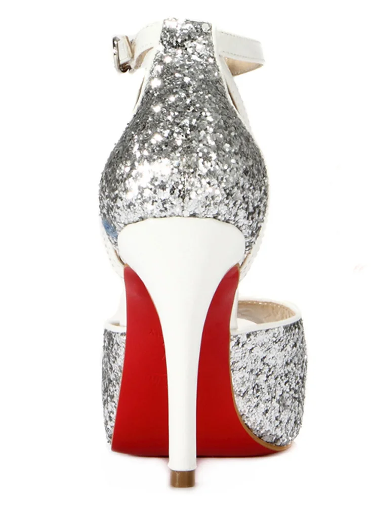 Ankle Straps Sequins Stiletto High Heel Pumps | Обувь