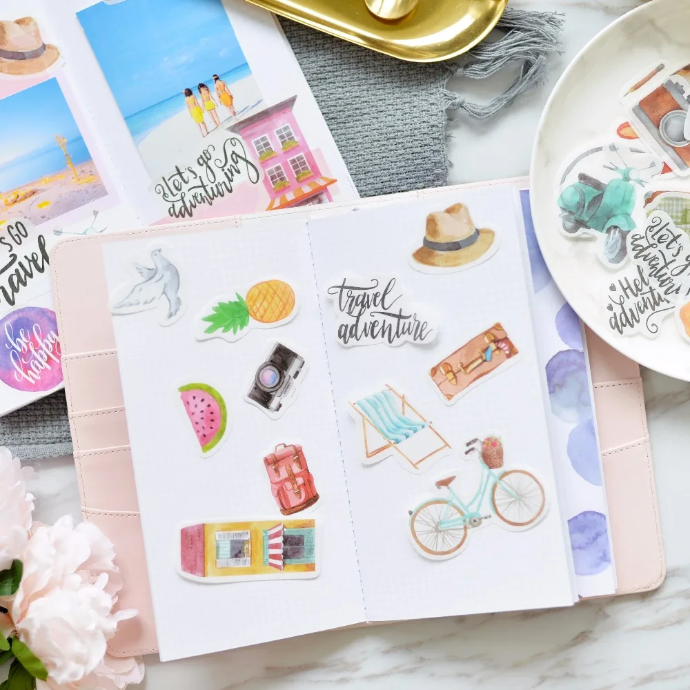 

ZFPARTY Time to travel Stickers for Scrapbooking DIY Projects/Photo Album/Card Making Crafts