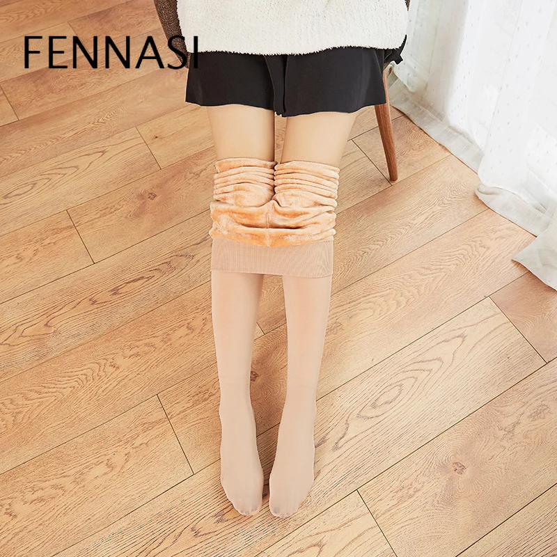 FENNASI Autumn Winter Women's Tights Sexy Pantyhose High Elasticity Stirrup Warm For Women Slim Nylons Lady Black | Женская одежда