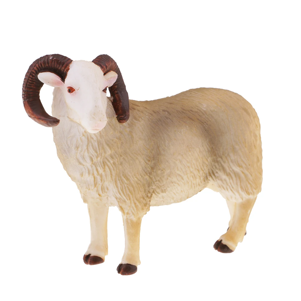 Female Argali Пластиковая модель животного на ферме Статуэтка овечка Коза миниатюрное украшение дома - Цвет: Female Argali