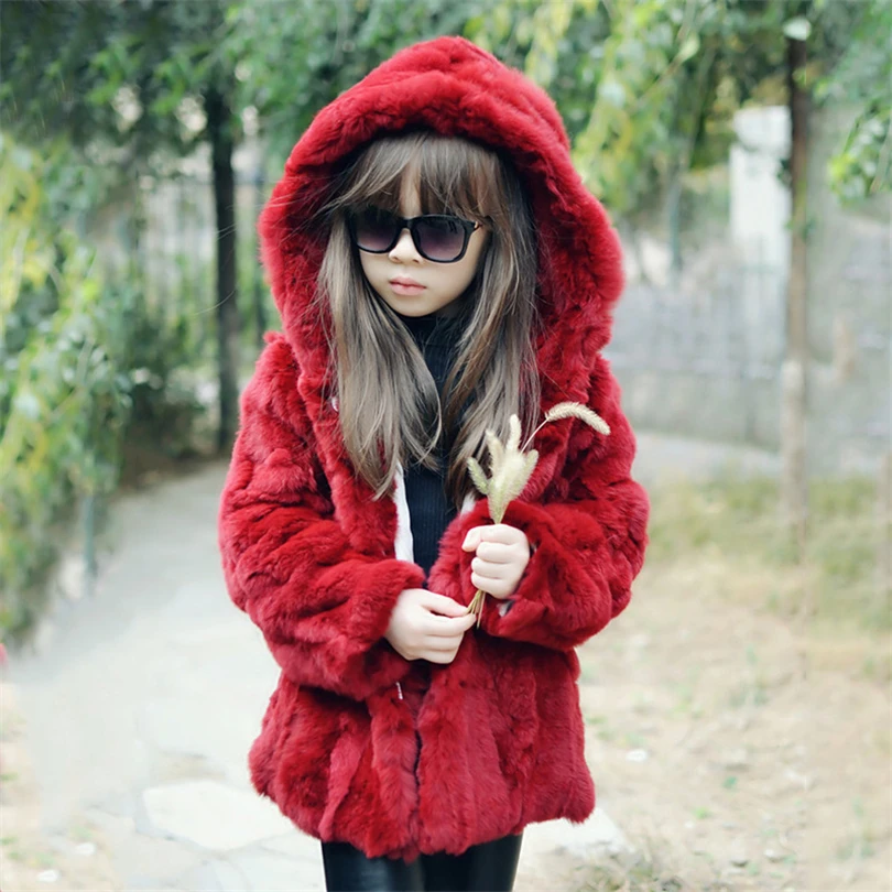 2017 Детское пальто из натурального кроличьего меха верхняя одежда детское зимнее