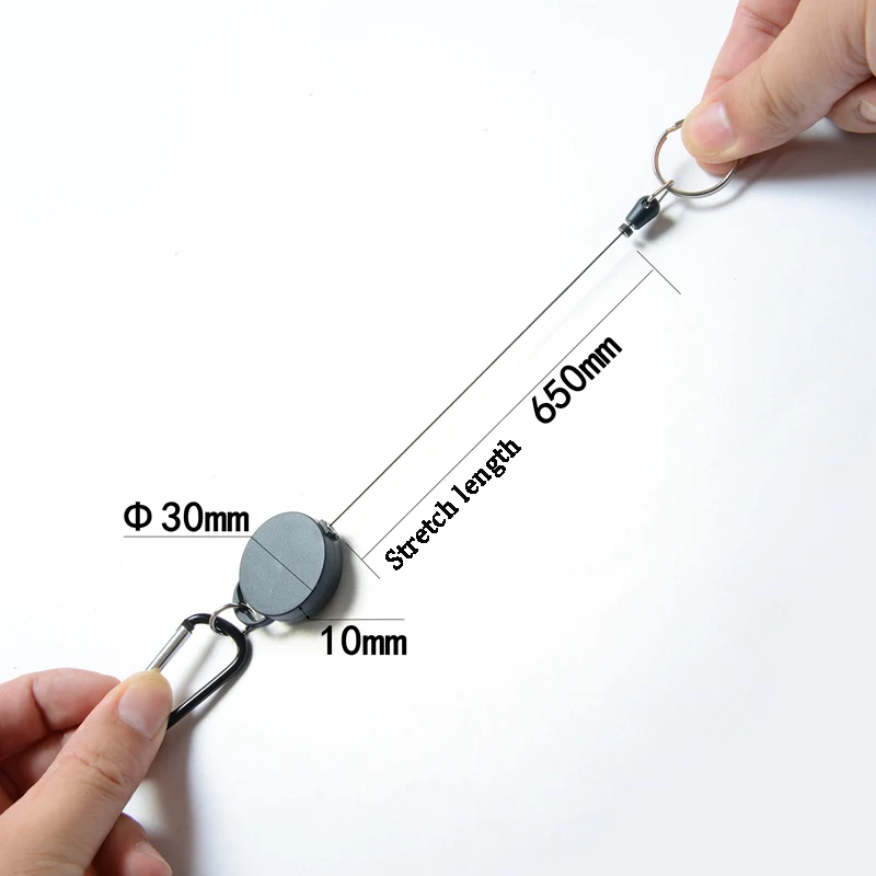 

Mini Portable Anti-lost Carabiner Buckle Key Ring with Telescopic Retention Rope Outdoor Camping Fishing Security Equipment