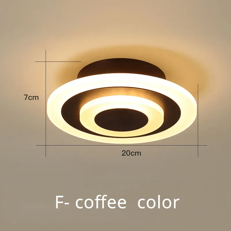 F coffee 1823 Потолочный светильник, Современная LED-лампа для освещения коридоров для ванной комнаты, гостиной, Круглый квадратный светильник, домашние декоративные светильники, Прямая поставка - Цвет корпуса: F coffee 1823