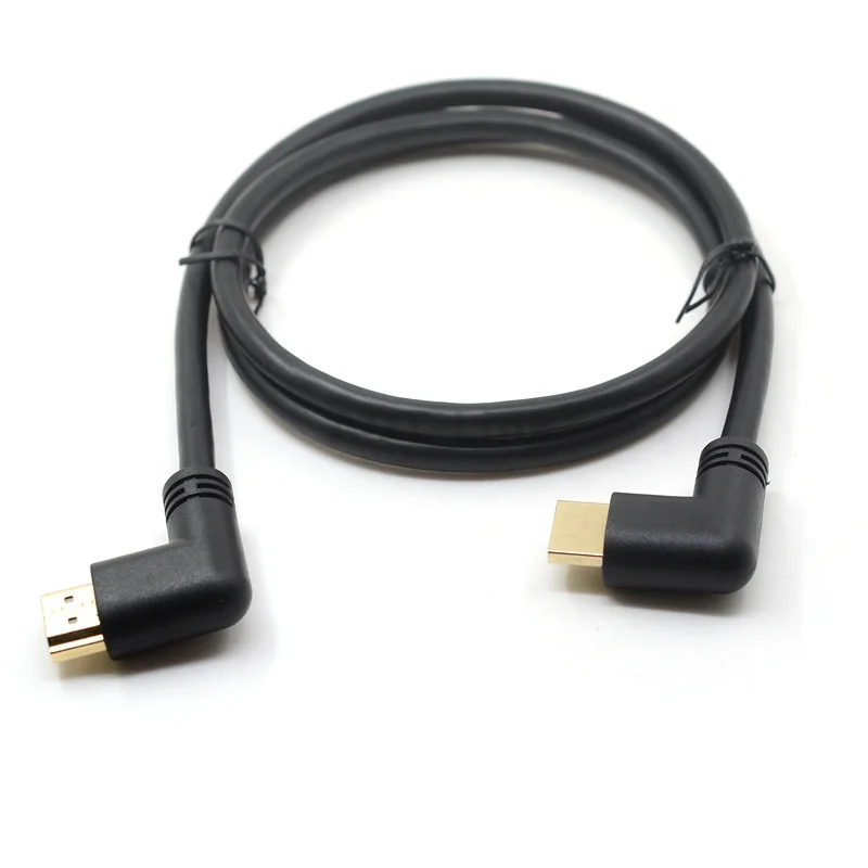 Левый и правый угловой HDMI 2 0 папа к левый локоть мужской удлинитель 15 см 50 1 м в Угловой кабель 4K * 2K @ 60