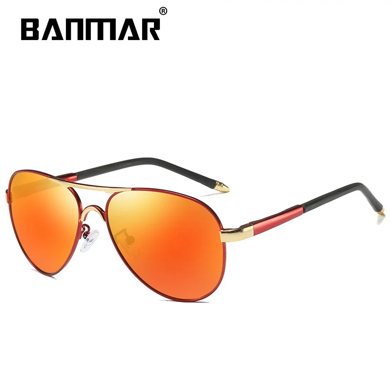 BANMAR мужские солнцезащитные очки для вождения UV400 защита мужские солнцезащитные очки поляризованные женские солнцезащитные очки De Sol Оттенки для мужчин - Цвет линз: RED GOLD  RED