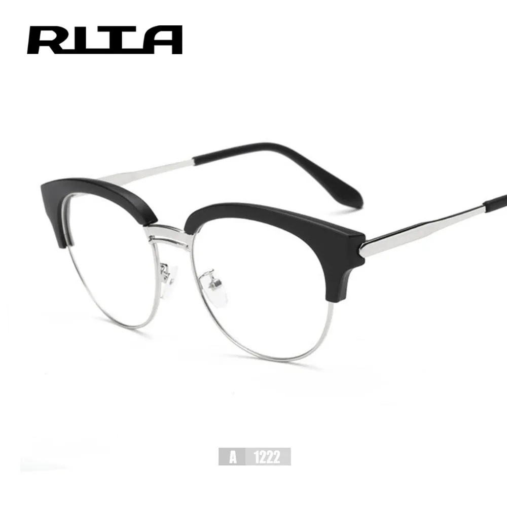 Мода Женщин Заклепки Кошка Глаз Очки Кадров Рита Бренд Дизайнер Унисекс