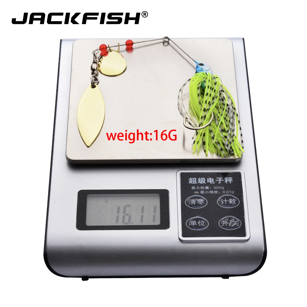 JACKFISH Spinnerbait 18g buzzbait Spirit Spinner Bait Lures Fishing Hard Blades Hooks Metal Spoons | Спорт и развлечения