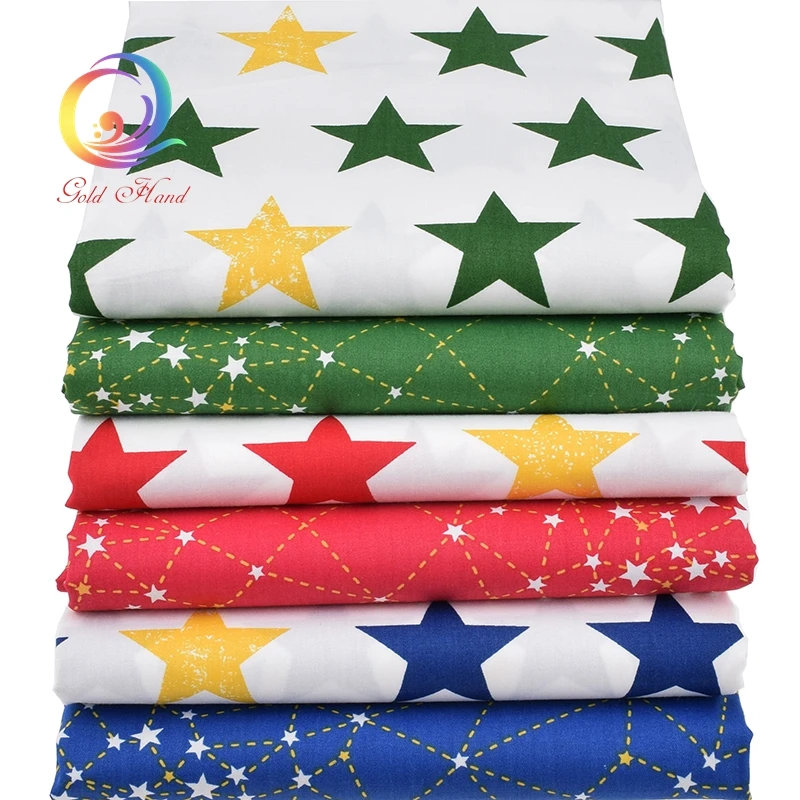 Haisen цветные звезды мультяшная печатная саржевая хлопчатобумажная ткань сделай