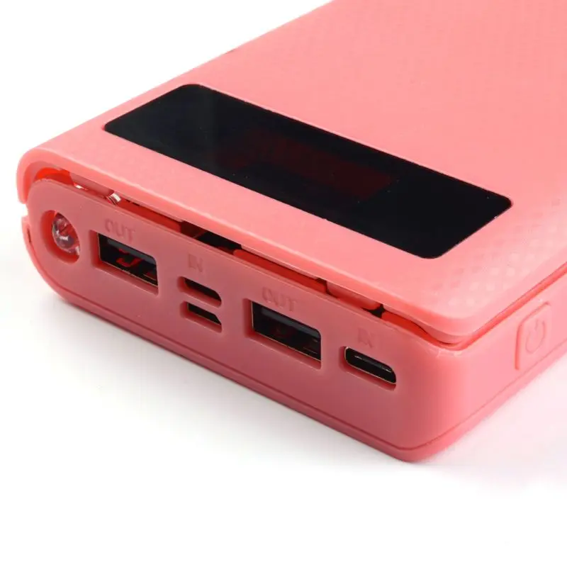 3 порта вход двойной USB выход Светодиодный светильник 8x18650 батарея DIY банк питания